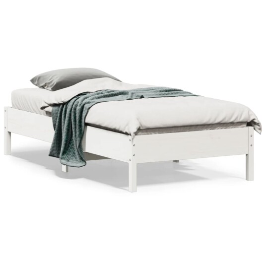  Sengeramme uten madrass hvit 75x190 cm heltre furu 8721012428881