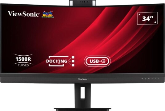 ViewSonic 34" Ultrawide QHD Bøyd Skjerm med 5ms Responstid og Innebygde Høyttalere