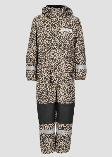 Swedemount Drop Fleece Rain Suit Jr Black/Leopard 80 Overalls I Fleece