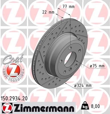 Bremseskive ZIMMERMANN 150.2934.20