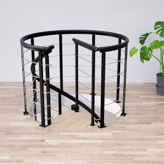 Dolle Design Spiral rund Gelender Til Repos I Svart