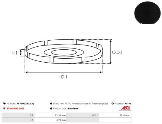 Remskive, dynamo AS-PL AFP9002(BULK)