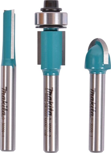 Makita Fresesett 3-Deler 6mm for Overfres DRT50Z og RT001GM205 Makita Fresesett 3-Deler 6mm for Overfres DRT50Z og RT001GM205