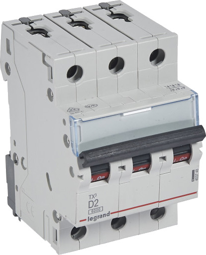Legrand TX³ MCB automatsikring D10 3P 3M 6kA Legrand TX³ MCB automatsikring D10 3P 3M 6kA
