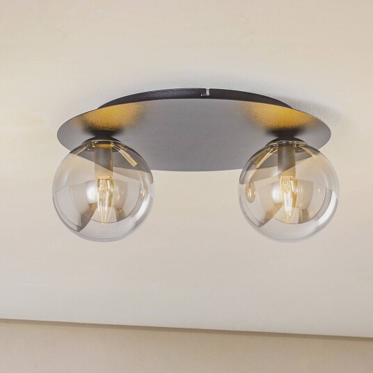 EMIBIG LIGHTING Taklampe Solar svart/grafitt 2 lyskilder