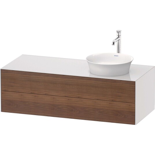 Duravit White Tulip Servantskap 2 skuf. 130x55x40,8 cm Valnøtt/Hvit Høyglans