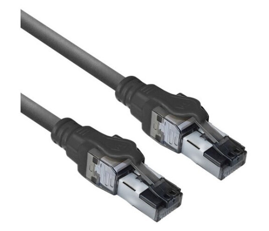 Act Black 5 Meters S/Ftp Cat6a Idc 4Ppoe / Poe++ 100W Lszh Patch Cable Snagless With Rj45 Connectors (Fb4905)