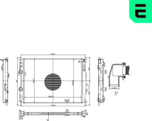 ERA 673598 Radiator motorkjøling
