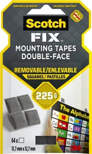 Scotch 7100263583 Monteringspute Grå Innendørs Akryl Glass Metall Plast Tre 0,225 Kg 12,7 Mm