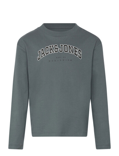 Jack & Jones Jjecaleb Varsity Tee Ls O-Neck Sn Mni Grey 116