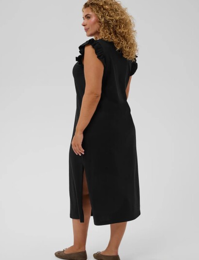 Kaffe Curve Kccaline Flounce Dress - Black - S