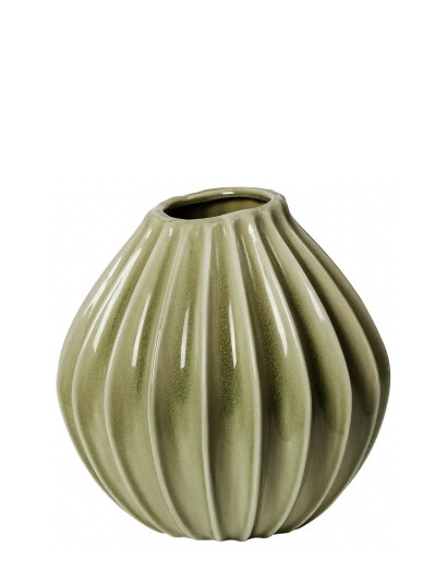 Broste Copenhagen Wide Vase M Green H 25CM