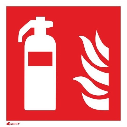 Anro Brannslukkerskilt Med Flamme 150 X 150 Mm Iff/Fs