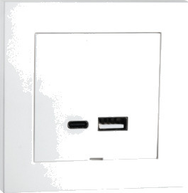 SG USB A+C 3A Lader Innfelt Hvit SG USB A+C 3A Lader Innfelt Hvit