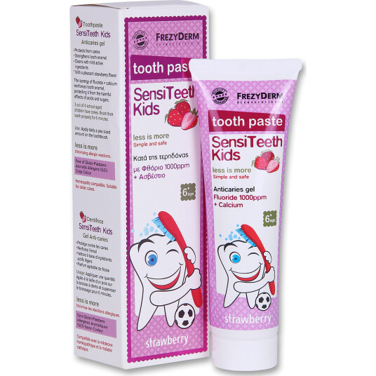 FrezyDerm Barnetannkrem SensiTeeth Strawberry 50 ml
