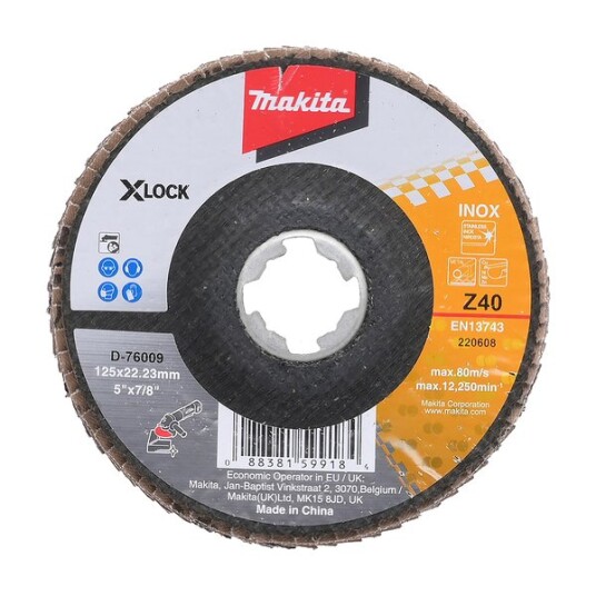 Makita Lamellslipeskive 125 d-76009 x-lock z40 Makita Lamellslipeskive 125 d-76009 x-lock z40