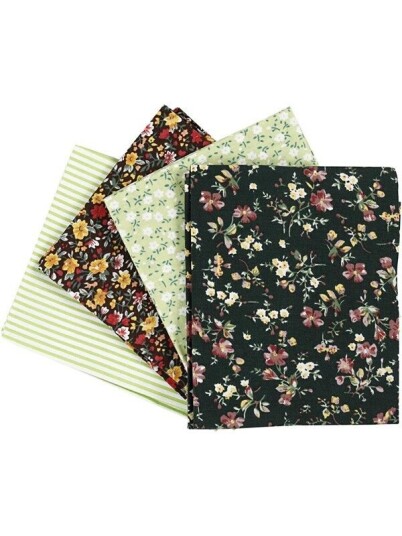 Creativ Company Patchwork Fabric Green 45x55cm 4pcs.
