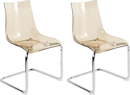Spisestol Marshall 2 pakning   Transparent Oransje Sølv