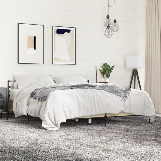 Sengeramme sonoma eik 180x200 cm konstruert tre og metall 8721102613548
