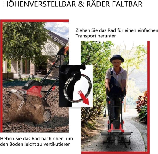 Elektrisk jordfreser og jordfreser minifreser elektrisk jordfreser hagefreser rød og svart