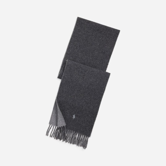 Polo Ralph Lauren Reversible Wool Scarf Grey Heather
