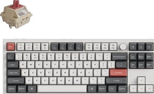 Keychron Q3 Ultra Wireless Mechanical Gamingtastatur Uten Numpad ANSI Hvit Q3U-P1