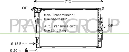 PRASCO BM024R002 Radiator motorkjøling PRASCO BM024R002 Radiator motorkjøling
