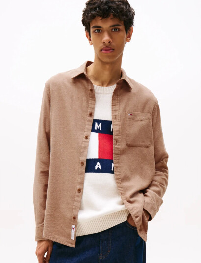 Tommy Jeans Tjm Reg Flannel Shirt Ext - Brown - XS
