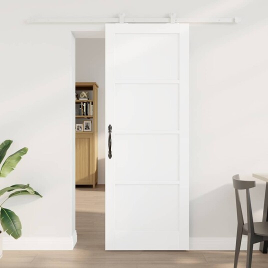 vidaXL Skyvedør med hardwaresett 'ORKDAL'Hvit Solid Tre Furu