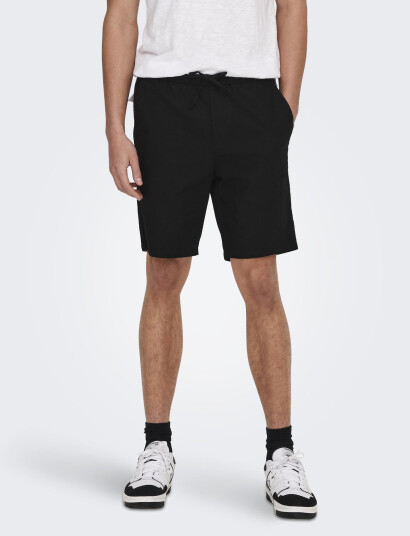 ONLY & SONS Onslinus 0007 Cot Lin Shorts Noos - Black - XS