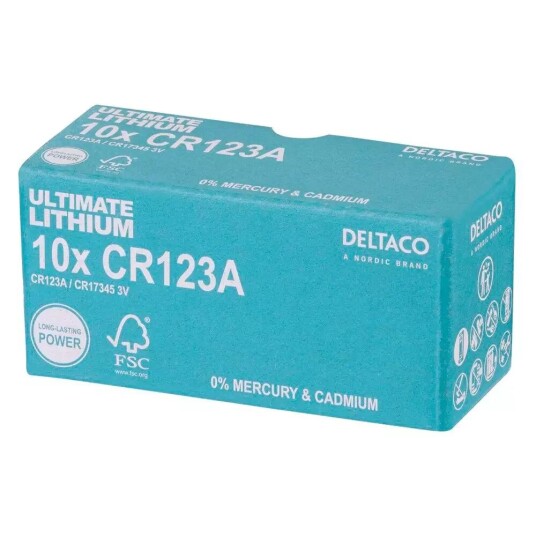 Deltaco Lithium 10 x CR123A Batterier