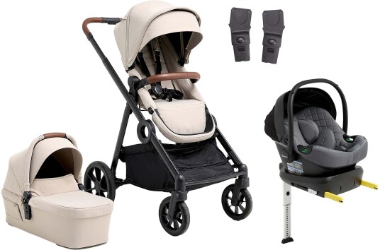Beemoo Pro Multi 2 Duovogn inkl Route i-Size Babybilstol & Base Latte Beige/Mineral Grey