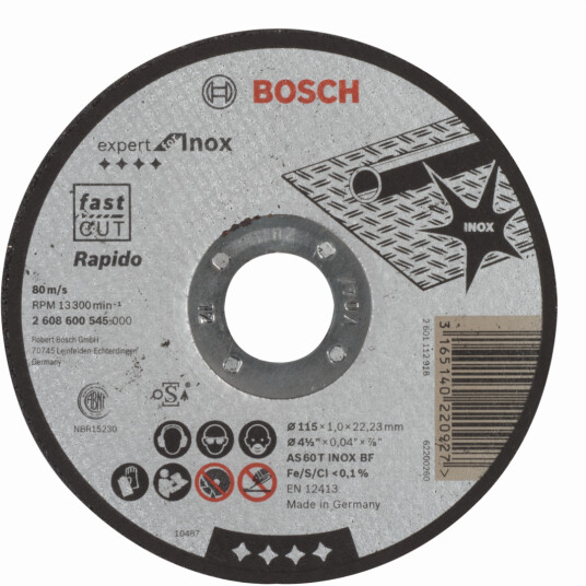 Bosch Kappeskive 115 mm for Inox 60 T - Elektroverktøy Tilbehør