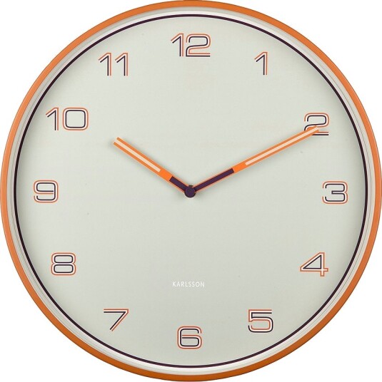 Karlsson Veggklokke Lined Numbers Orange