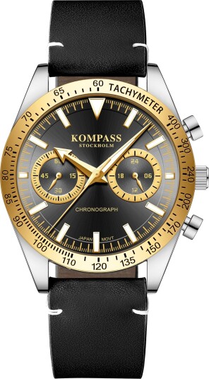 Kompass Skyborne Chronograph Silver Gold Black