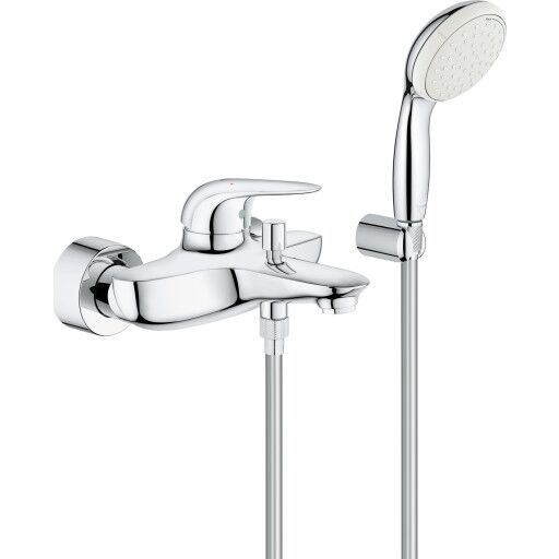 GROHE EUROSTYLE SOLID KAR- OG DUSJBATTERI M/1-SPRAY HÅNDDUSJ KROM