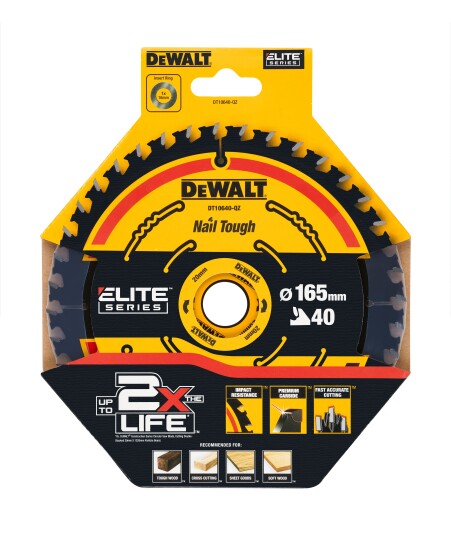 Dewalt 165 mm Sirkelsagblad med 40 Tenner for Komposittmaterialer DT10640