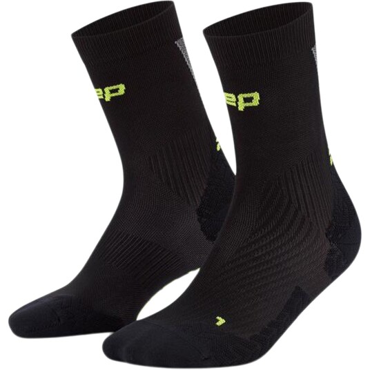 CEP Core Run Ultralight Socks, Mid Cut, 4.0 - Black - V