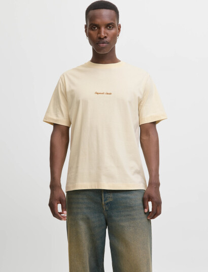 Jack & Jones Jornorrebro Emb Tee Ss Crew Neck Noos - Cream - XS