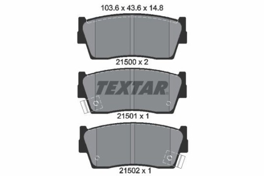 Bremseklosser TEXTAR 2150001 Bremseklosser TEXTAR 2150001