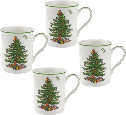 Spode Christmas Tree kopp 34 cl 4-stk. White-green-red Spode Christmas Tree kopp 34 cl 4-stk. White-green-red