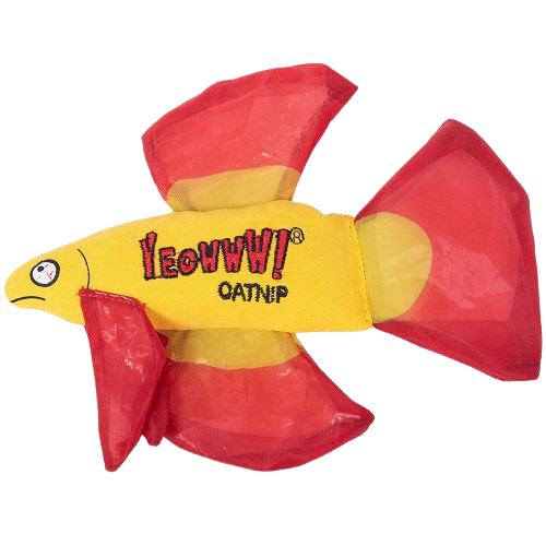 Yeowww! Catnip Mo Betta Fish Red 165 X 127 X 25 cm Katt Halsbånd Og Seler Seler Yeowww!