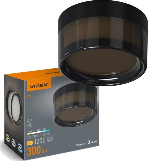 9W Rund sort bulkhead vegg/taklampe IP65 CCT Ø14cm Kulør : Ekstra varm 9W Rund sort bulkhead vegg/taklampe IP65 CCT Ø14cm Kulør : Ekstra varm