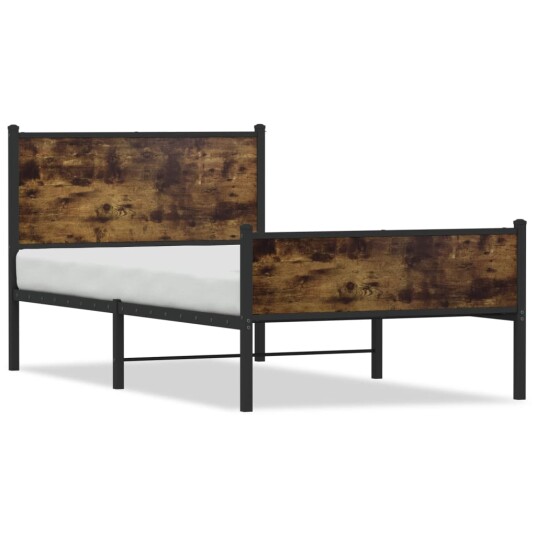  Sengeramme i metall uten madrass røkt eik 100x200 cm 8721102954320