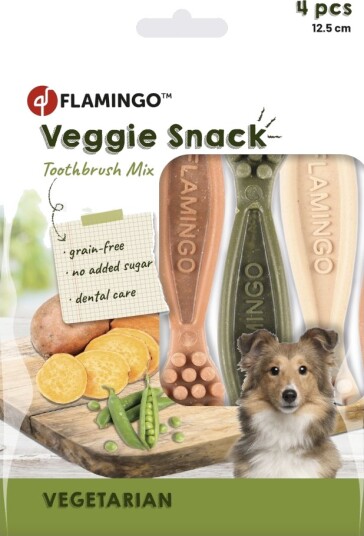 Flamingo Veggie Tannbørsteblanding Sparepakke 8 Stk 12.5 cm 2 X 160 G