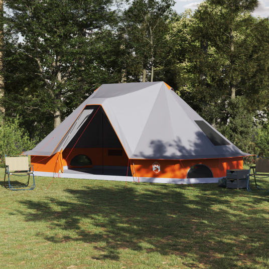 Tipi telt med tak Grå og Oransje 680 x 430 x 270 cm taft
