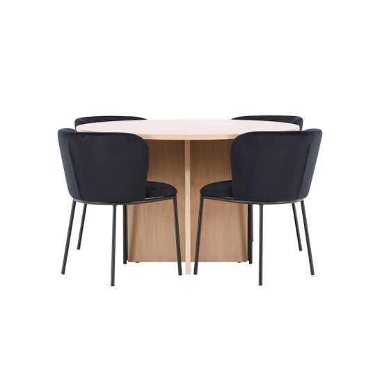 Spisegruppe Venture Home Strada Ø120 cm med 4st Edina Spisestoler