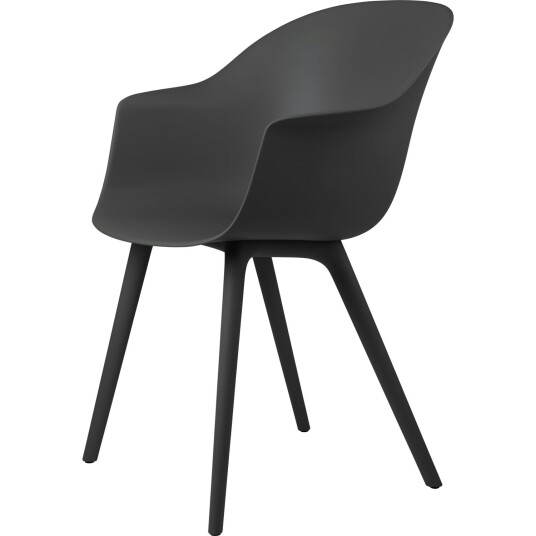 Gubi Bat Dining Chair Plastic Base Black