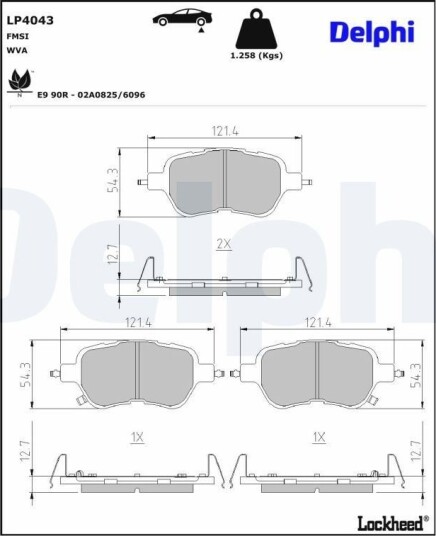 Bremseklosser DELPHI LP4043