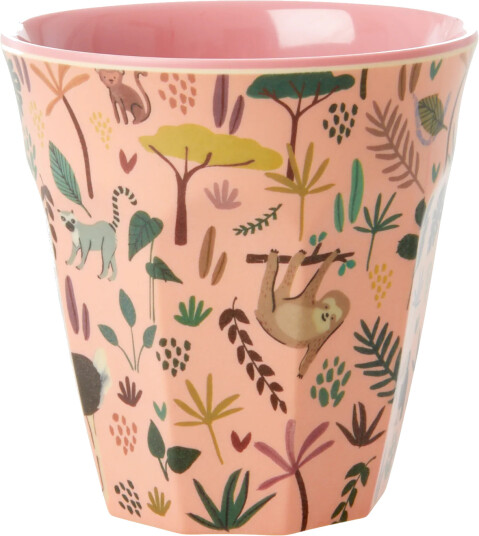 Rice melaminkopp medium Coral-Jungle animals